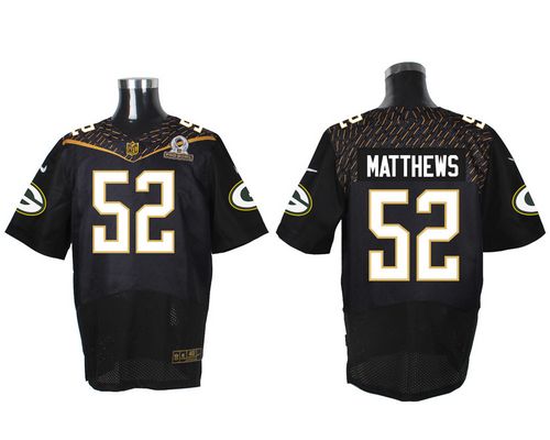 Nike Packers #52 Clay Matthews Black 2016 Pro Bowl Men's Stitched NFL Elite Jersey